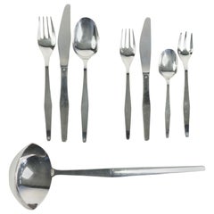 Christofle Orly, Flatware Silver Plated 140 Pieces, Lino Sabbattini Design