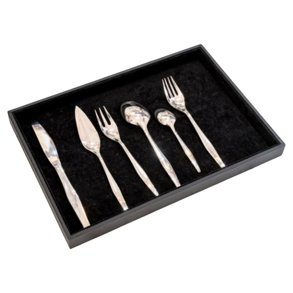 Christofle "Orly" Set di posate in metallo placcato argento, 73 pezzi in vendita