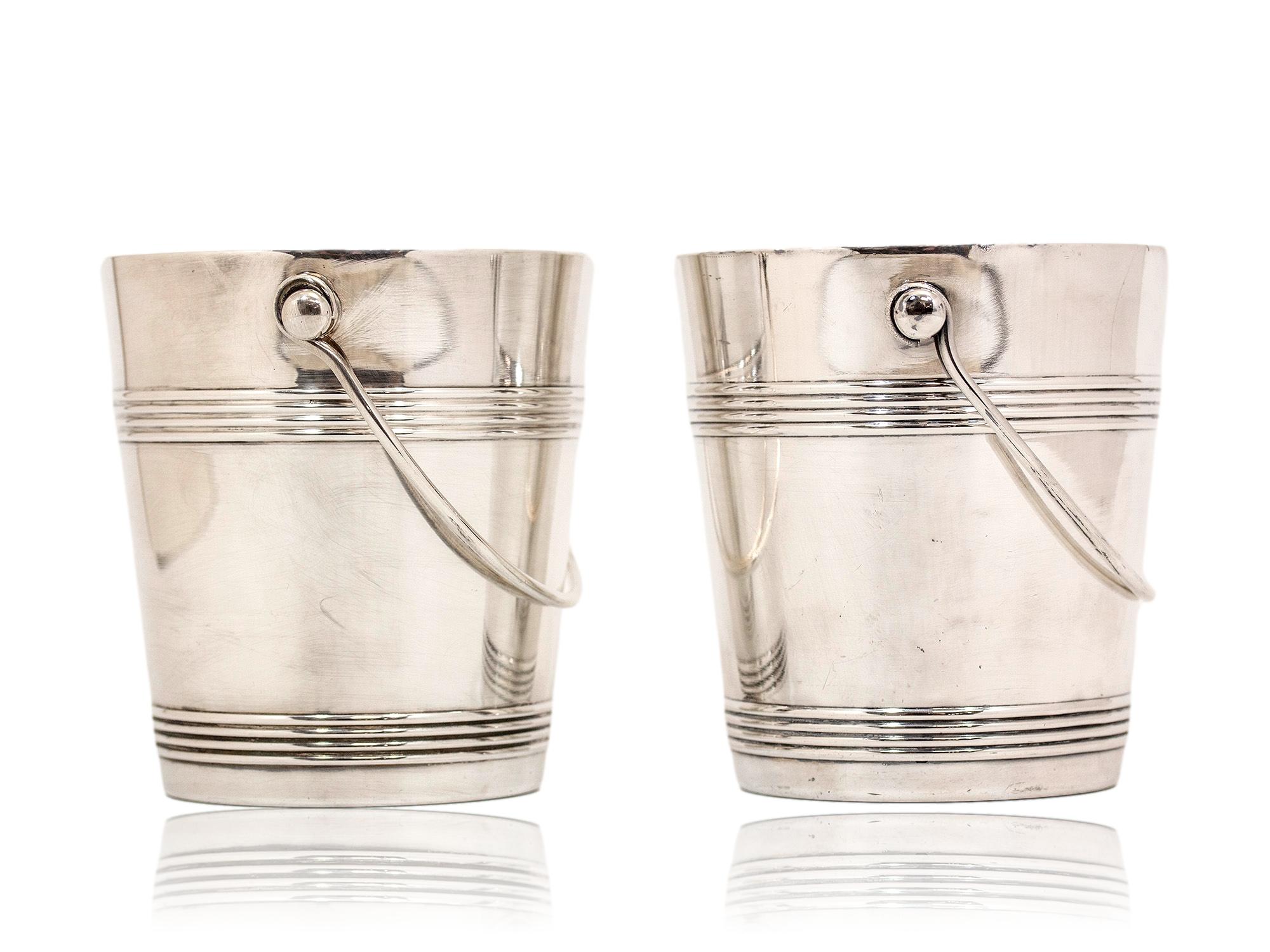 Christofle Pair of Silver Plated Ice Buckets In Good Condition For Sale In Northampton, GB