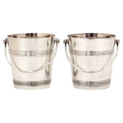 Used Christofle Pair of Silver Plated Ice Buckets