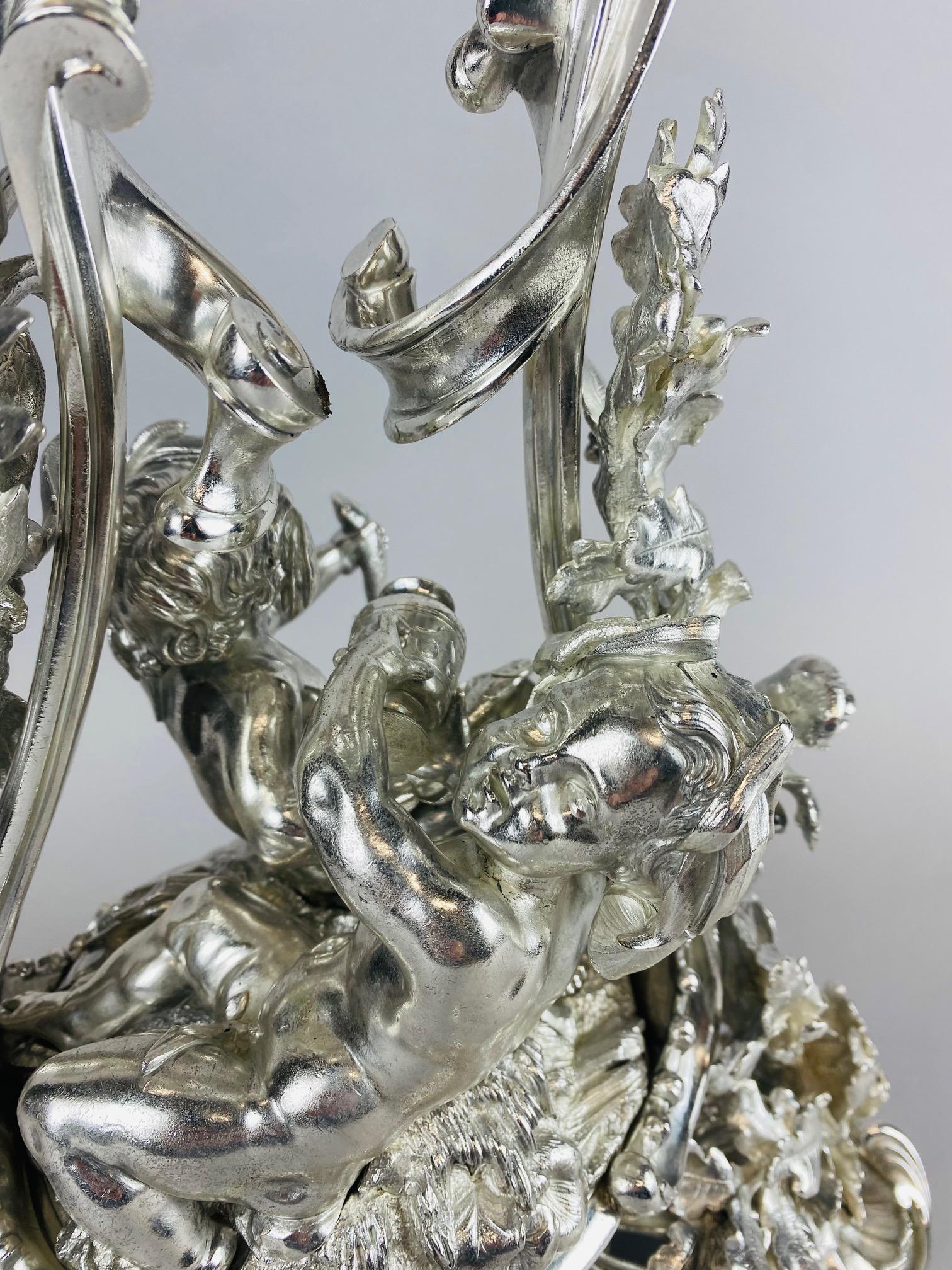 Centrotavola in bronzo argentato Christofle Paris del 19° secolo in vendita 4