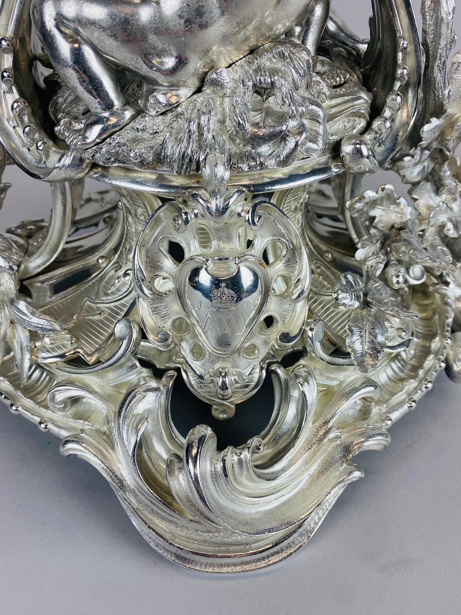 Centrotavola in bronzo argentato Christofle Paris del 19° secolo in vendita 5