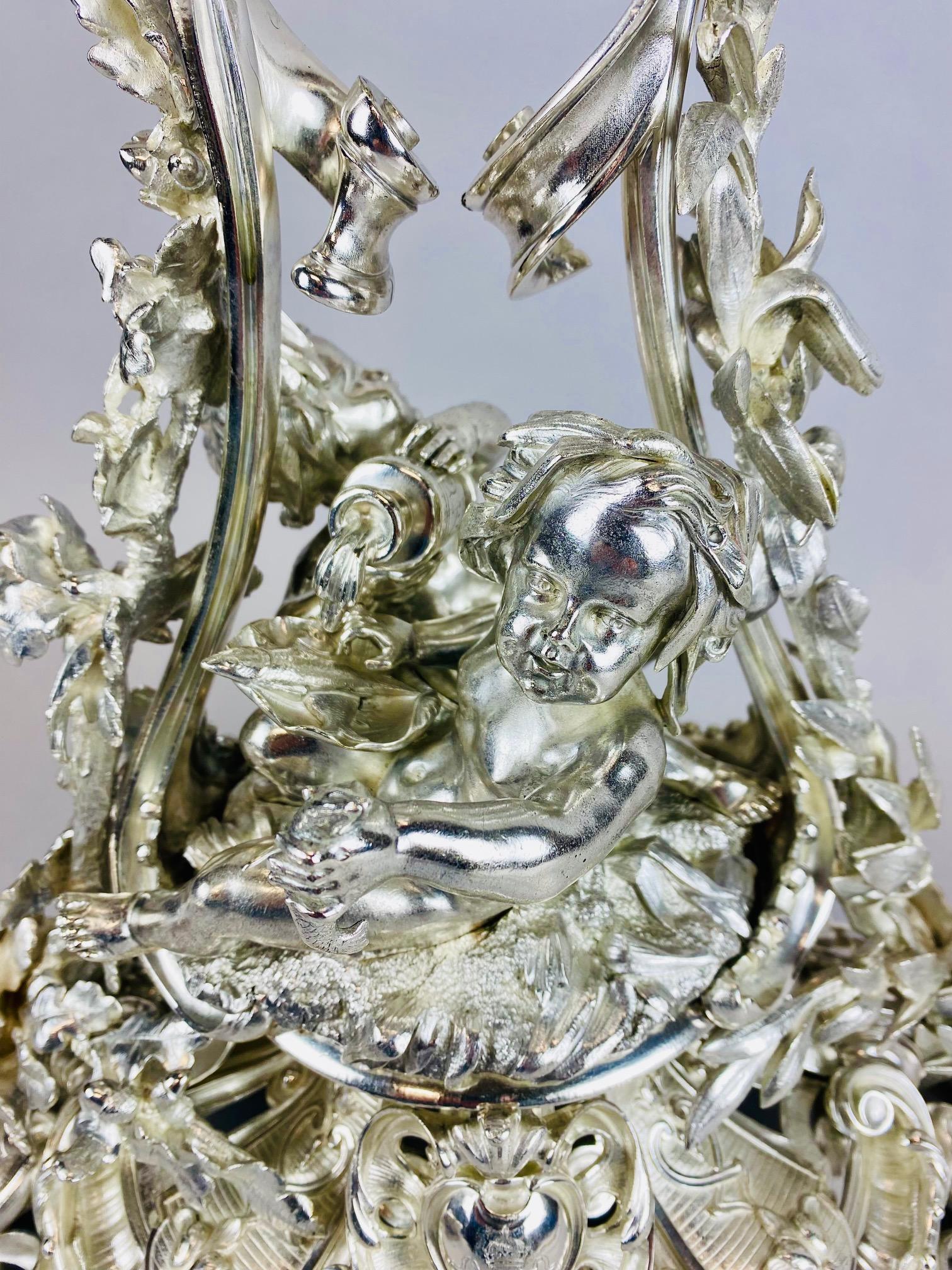 Centrotavola in bronzo argentato Christofle Paris del 19° secolo in vendita 9
