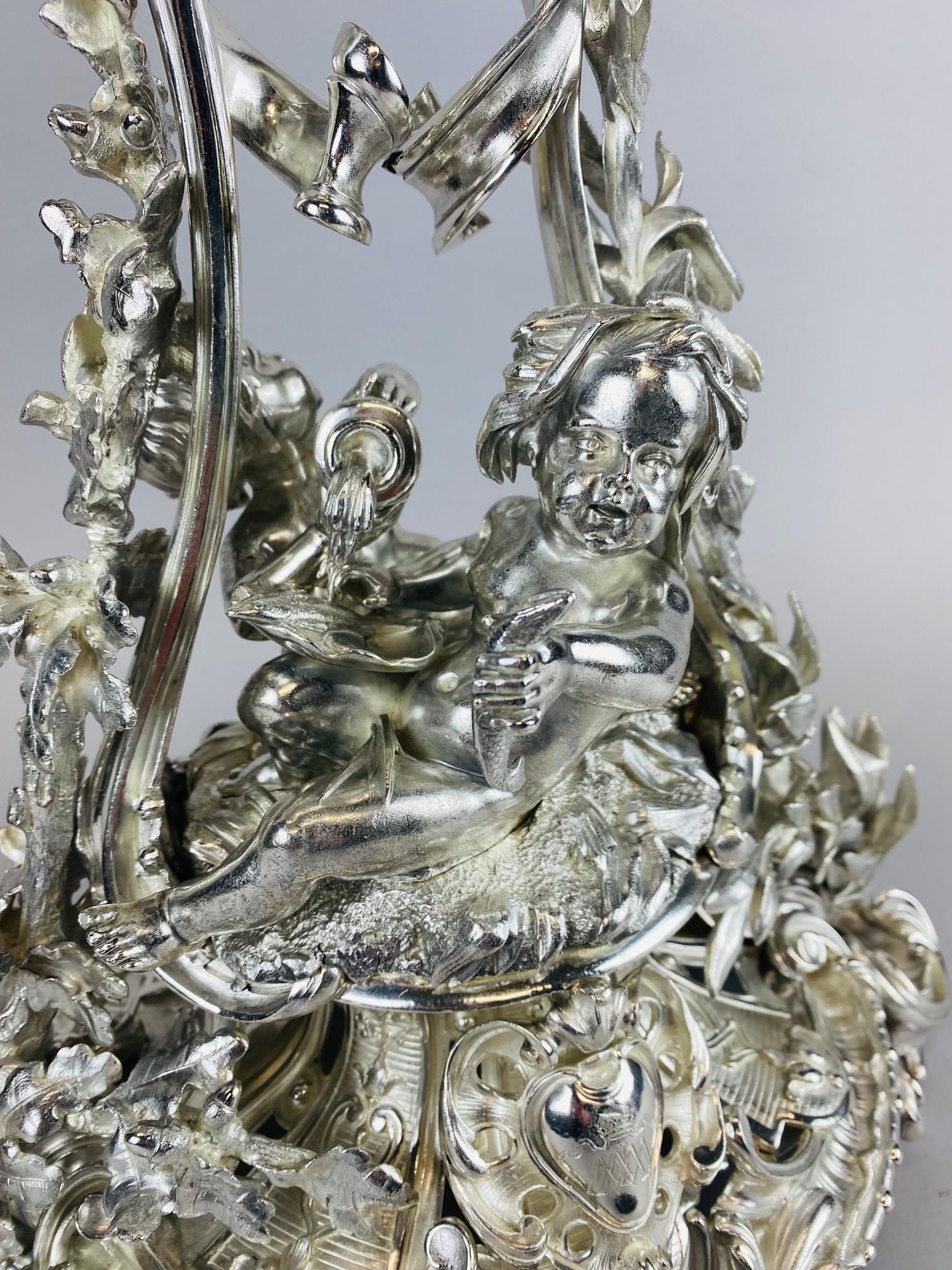 Argentato Centrotavola in bronzo argentato Christofle Paris del 19° secolo in vendita