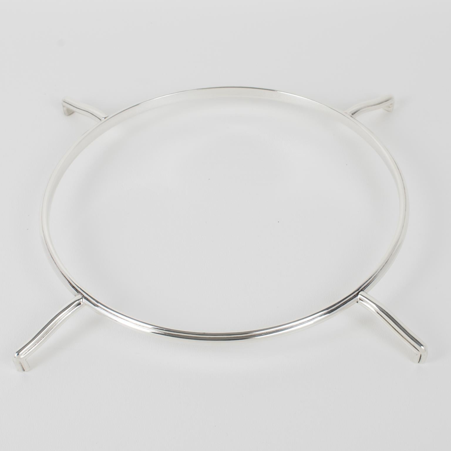 Christofle Paris Art Deco Silver Plate Caviar Bowl Dish Server Set 7