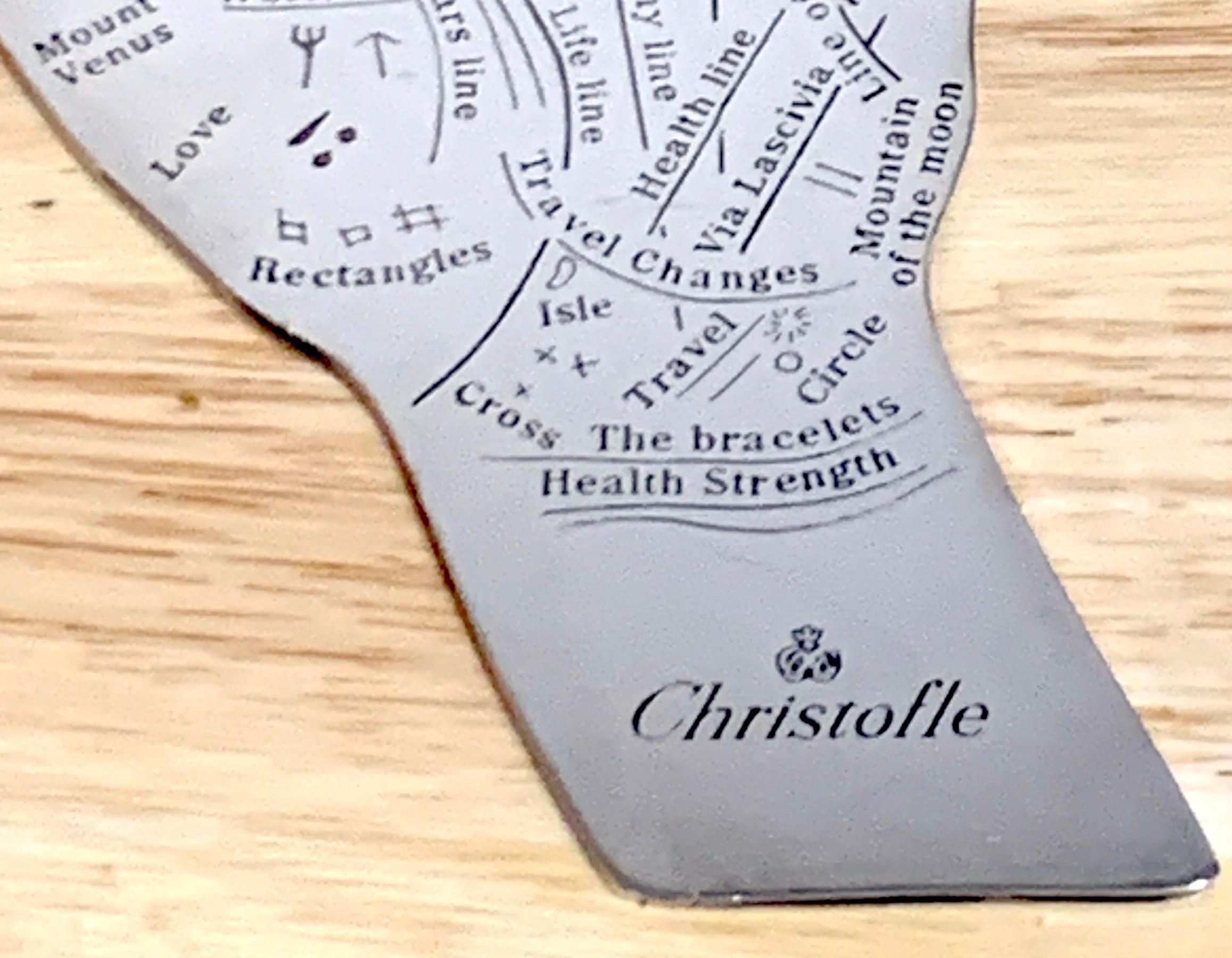 Engraved Christofle, Paris, Hand of Destiny Silverplate Paperweight