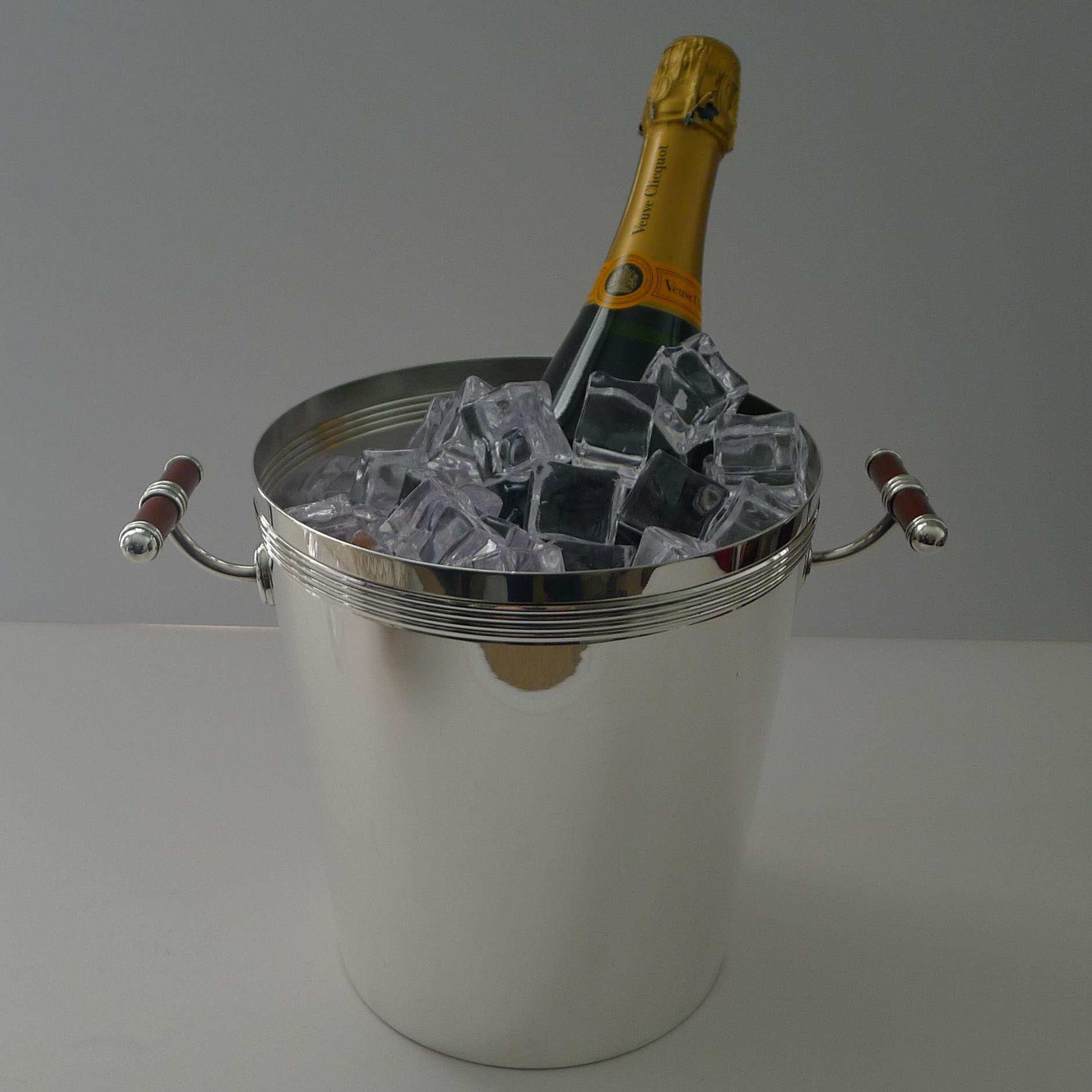 Christofle, Paris - Large Talisman Champagne Bucket - Laque De Chine For Sale 1