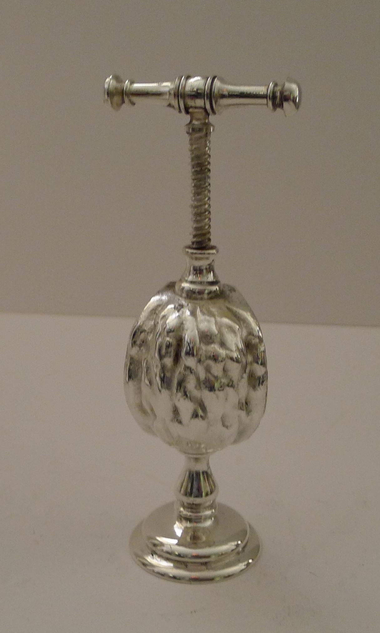 French Christofle, Paris - Novelty Walnut Nutcracker c.1920