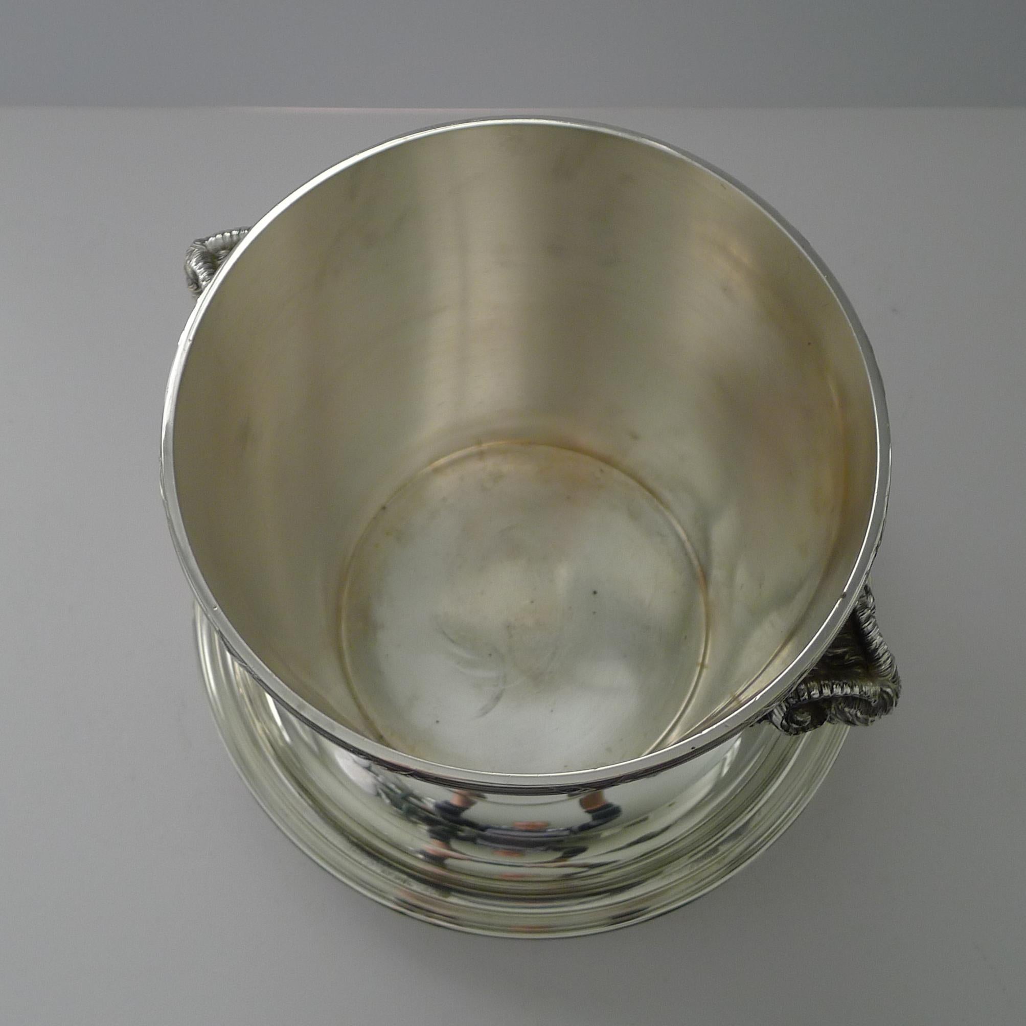 Christofle, Paris - Ram's Head Champagne Bucket and Drip Plate For Sale 5