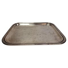 Christofle Paris – Bandeja plateada / Bandeja de servicio con borde ondulado