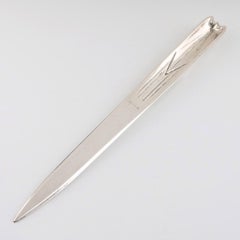 Christofle Paris Silvered Bronze Racing Car Letter Opener