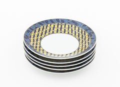Set of 5 Christofle "Pergola" Porcelain Bread and Butter Plates