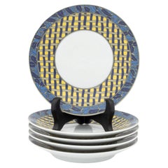Set of 5 Christofle "Pergola" Porcelain Bread and Butter Plates