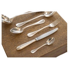 Christofle “Perles” flatware set for 12 people (62 pieces) in silver-plated meta