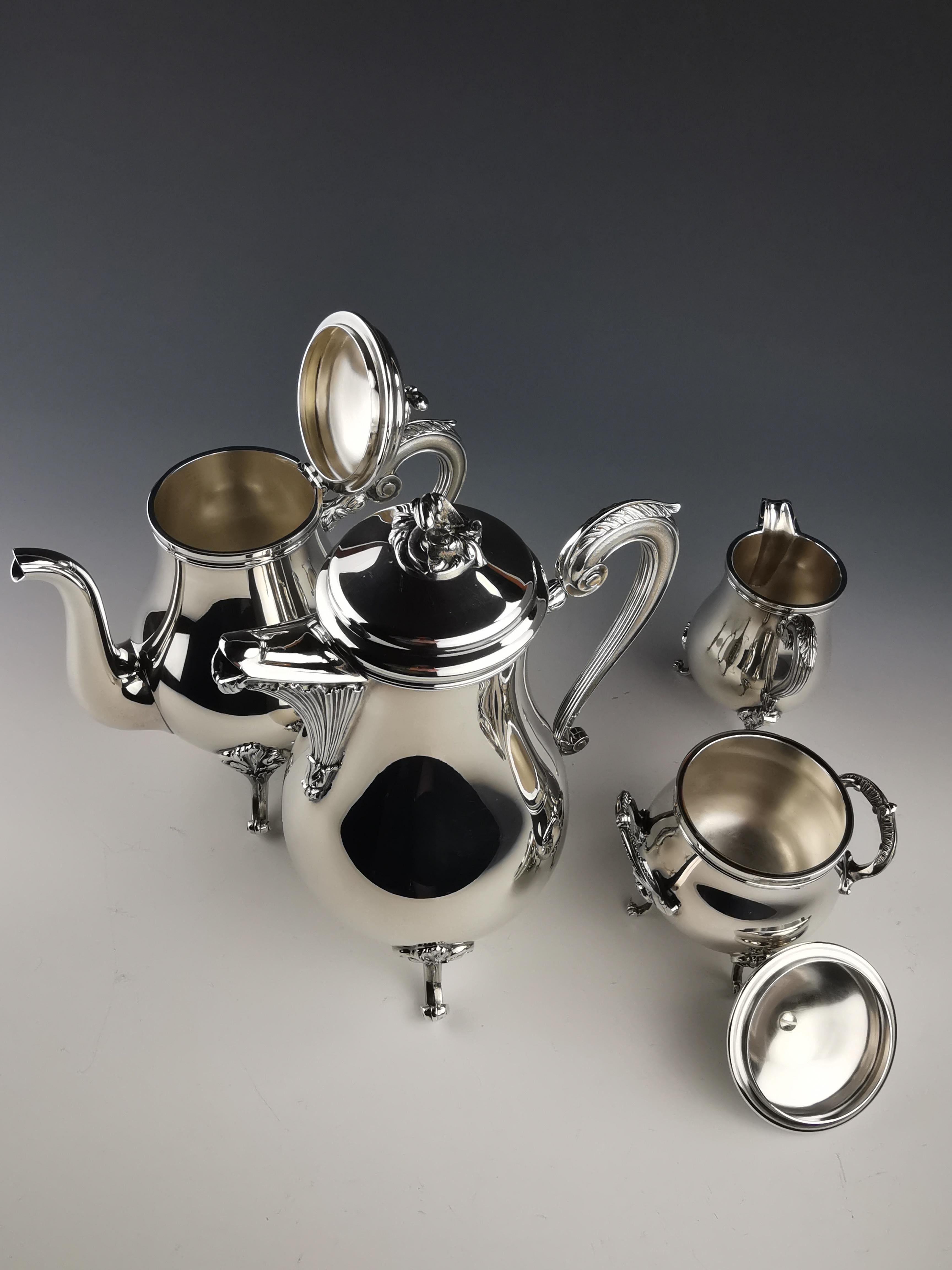 Christofle - Service à thé / café « Pompadour » en métal argenté en vente 11