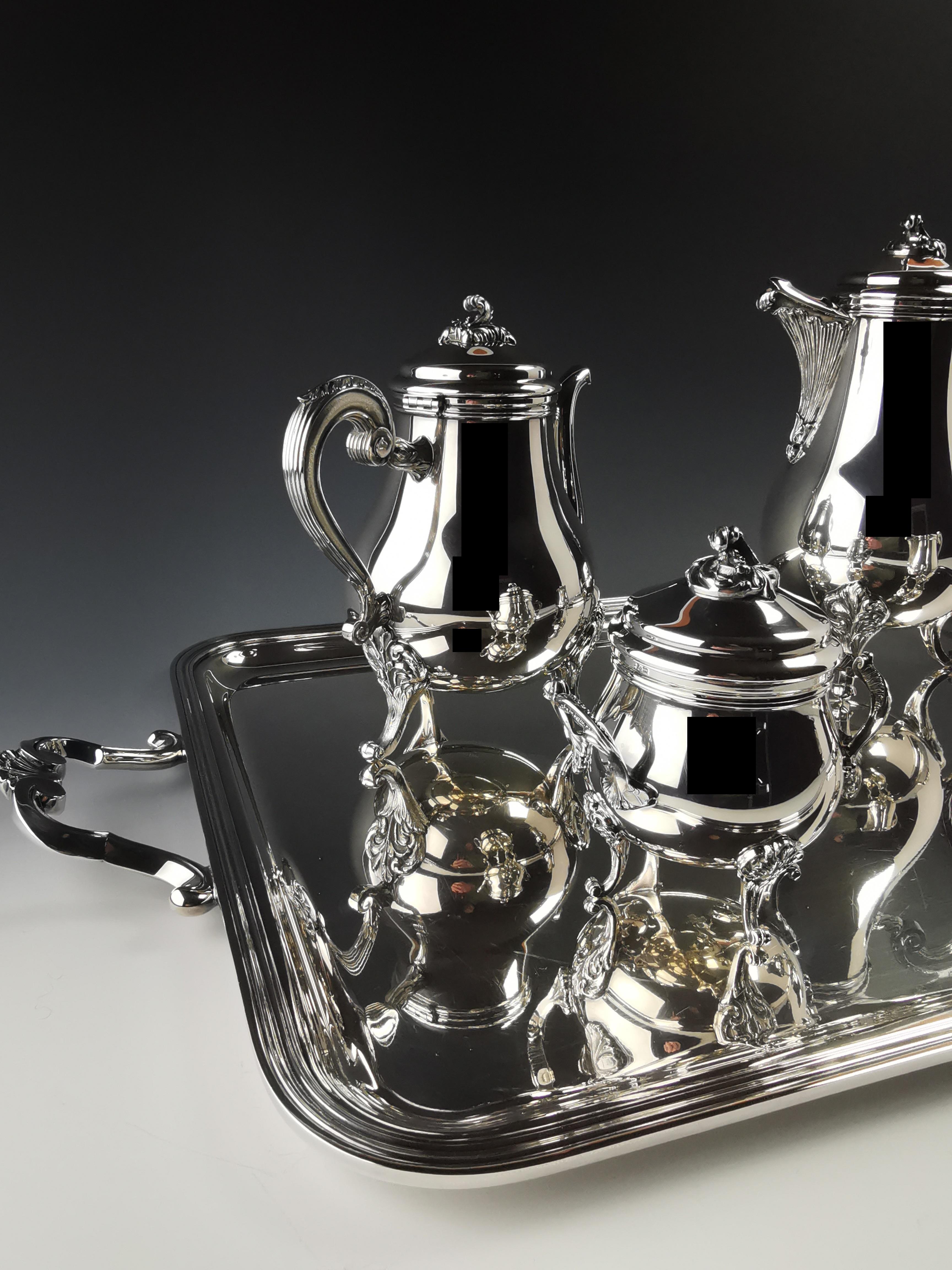 elegance in silver coffee set