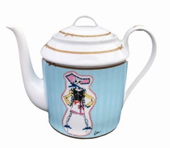 Christofle Porcelain Tea-Coffee Pot, Christian Lacroix "Poupées" 1990s