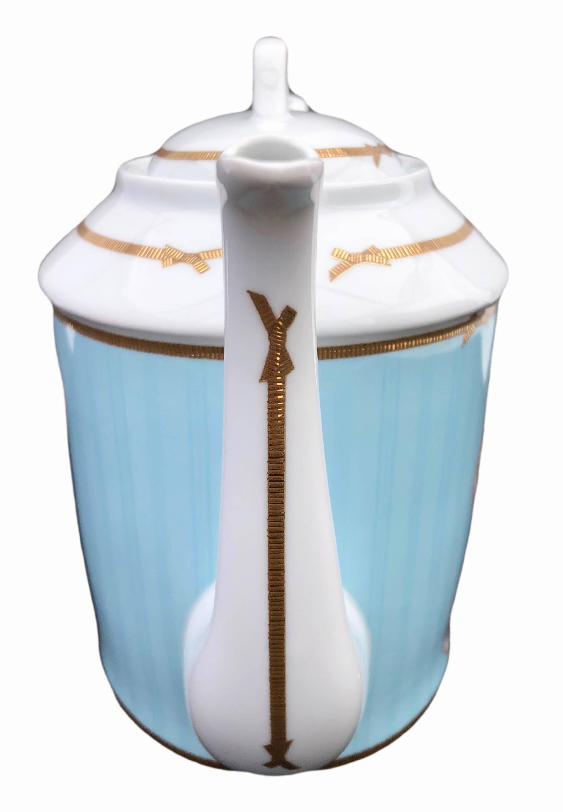 French Christofle Porcelain Tea-Coffee Pot, Christian Lacroix 