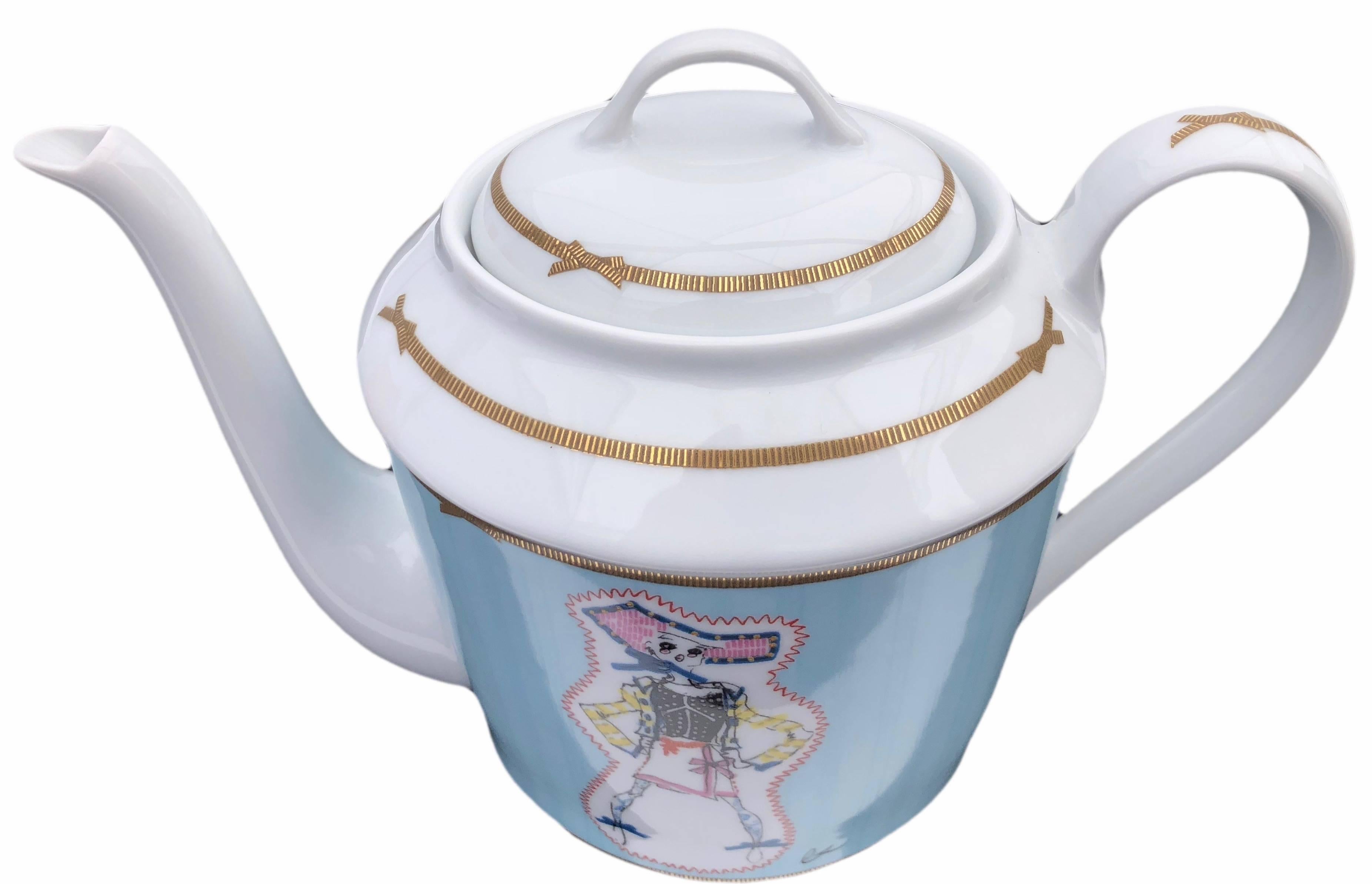 Christofle Porcelain Tea-Coffee Pot, Christian Lacroix 