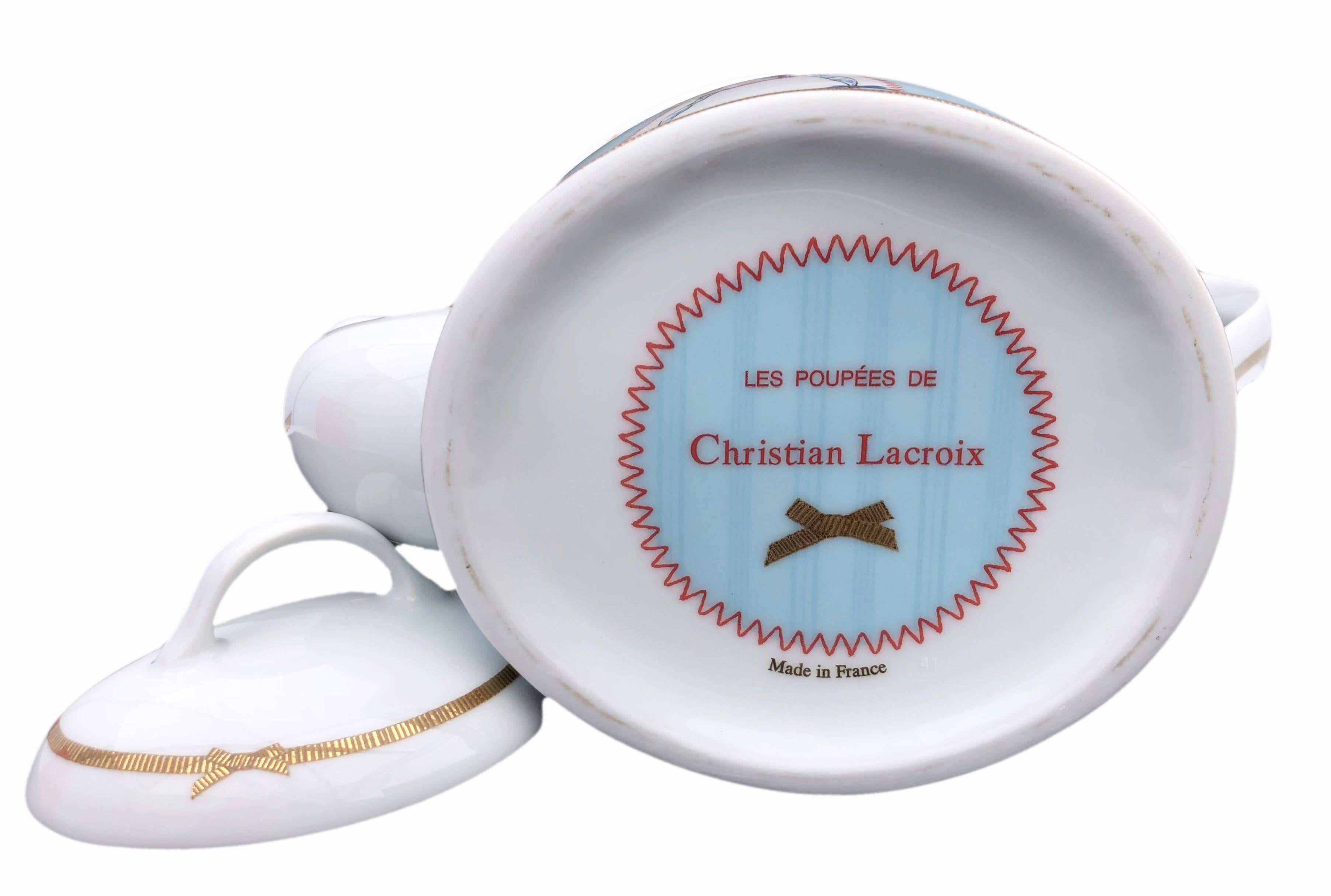 Late 20th Century Christofle Porcelain Tea-Coffee Pot, Christian Lacroix 