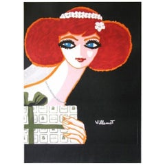 Vintage Poster Original Christofle Villemot French Fashion Art Design 