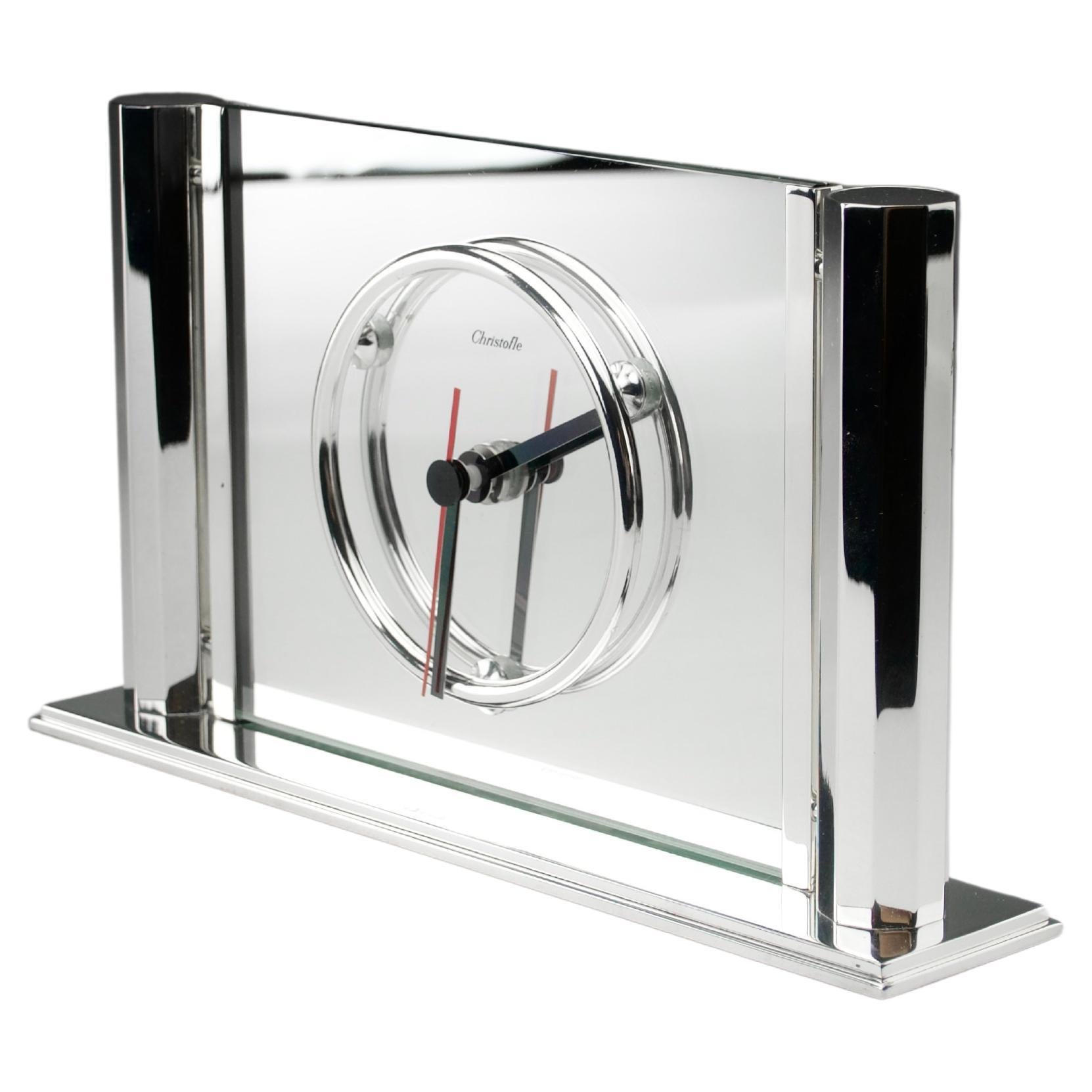 Christofle, "President" Table Clock, France 1980s For Sale