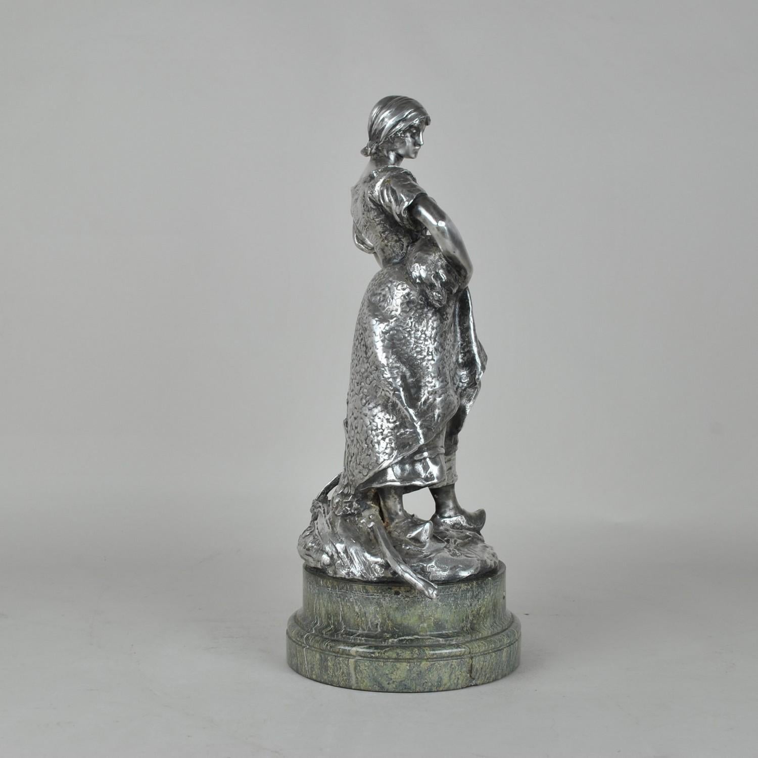 Art Nouveau Christofle & R Rozet, Agricultural Trophy in Silver Bronze, Early 20th Century