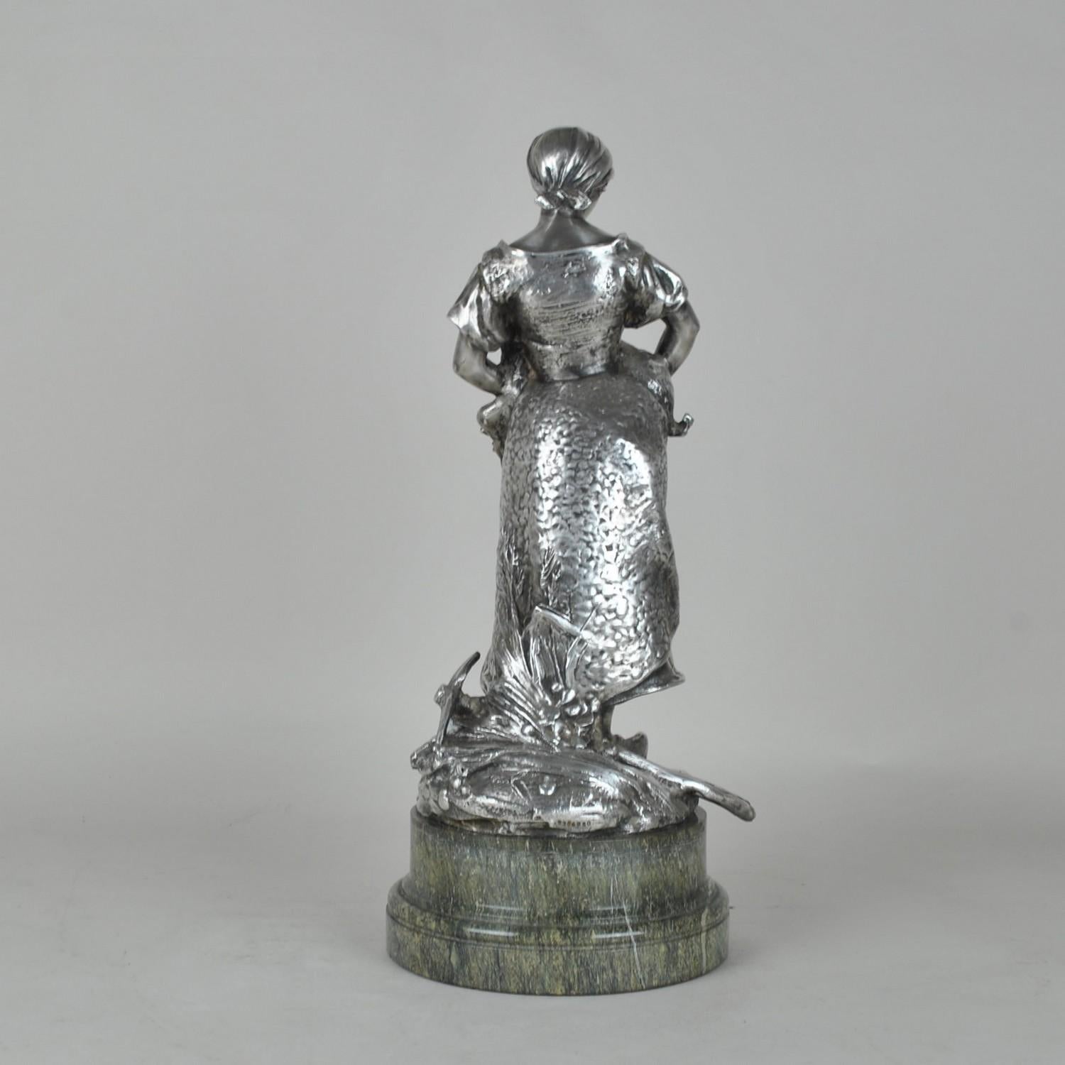 French Christofle & R Rozet, Agricultural Trophy in Silver Bronze, Early 20th Century