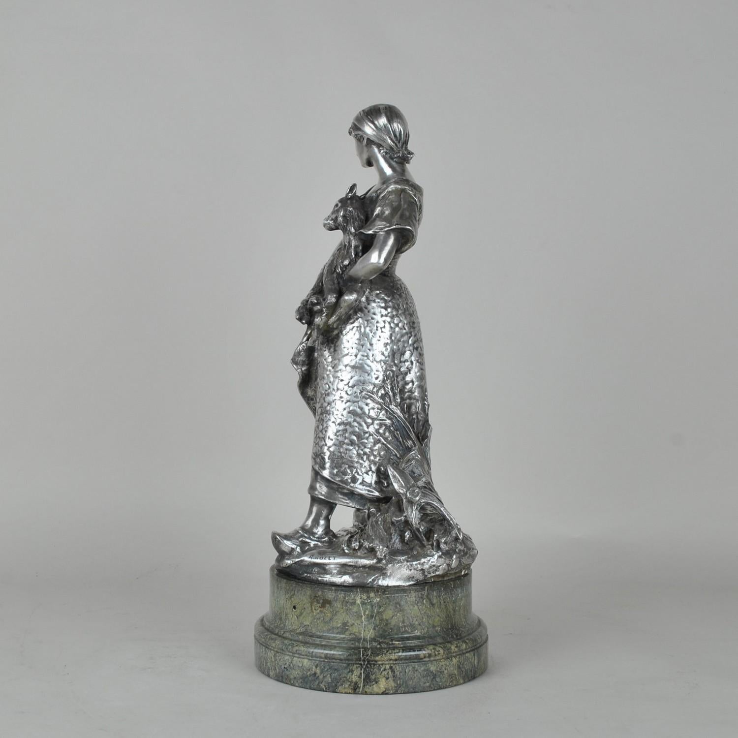 Christofle & R Rozet, Agricultural Trophy in Silver Bronze, Early 20th Century In Good Condition In MARSEILLE, FR