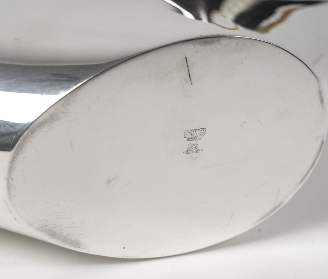 CHRISTOFLE - SABATTINI - Modernist Tea/Coffee Set on its Solid Silver Tray Circa For Sale 2