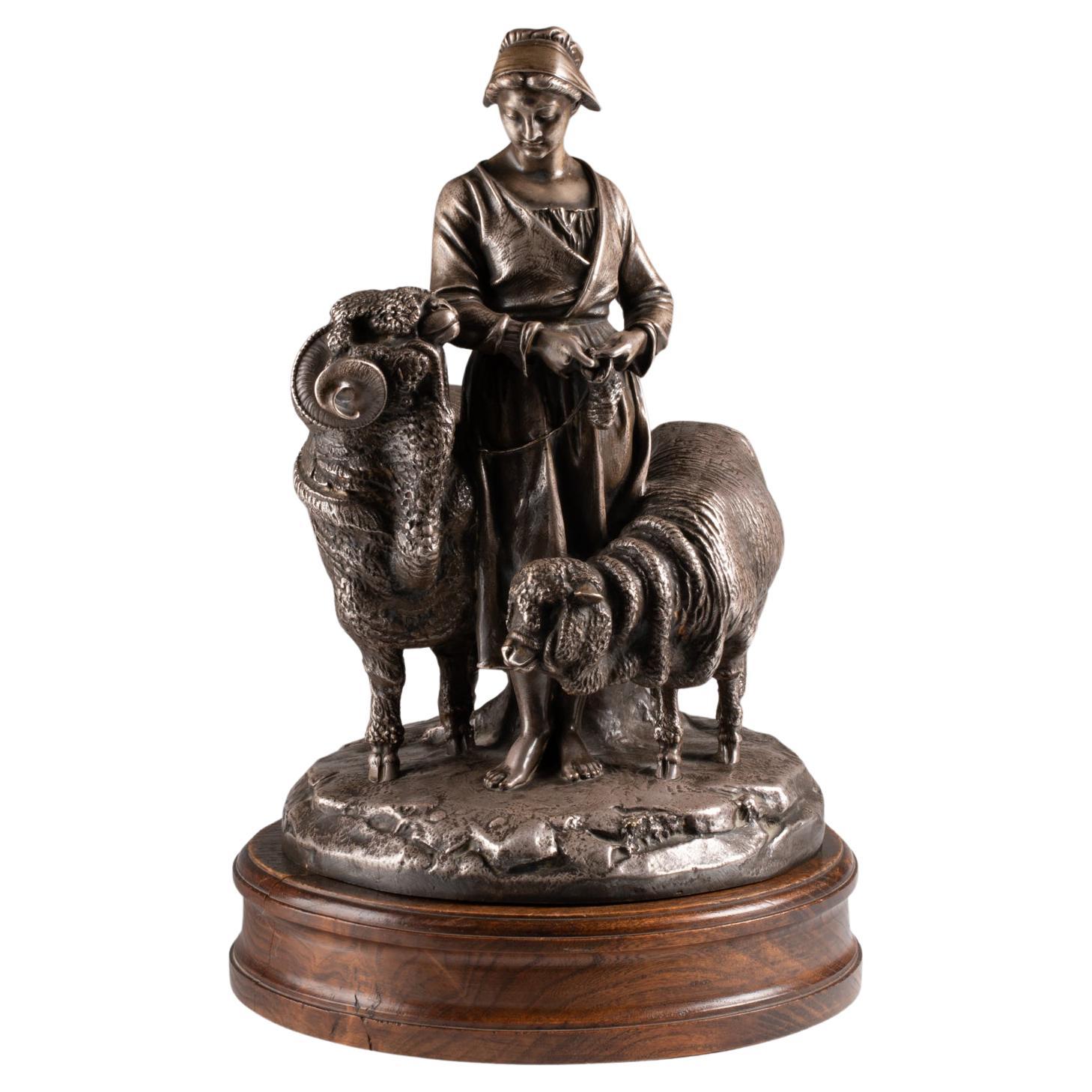Christofle Sculpture of a Trophy, 19th Century, Napoleon III Period. For Sale