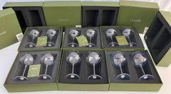 Christofle Set of 12 Burgundy Crystal Glasses, Model Vinea