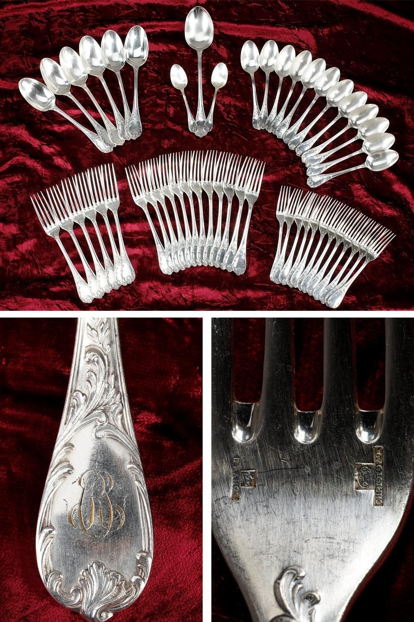 Part of flatware Christofle collection 