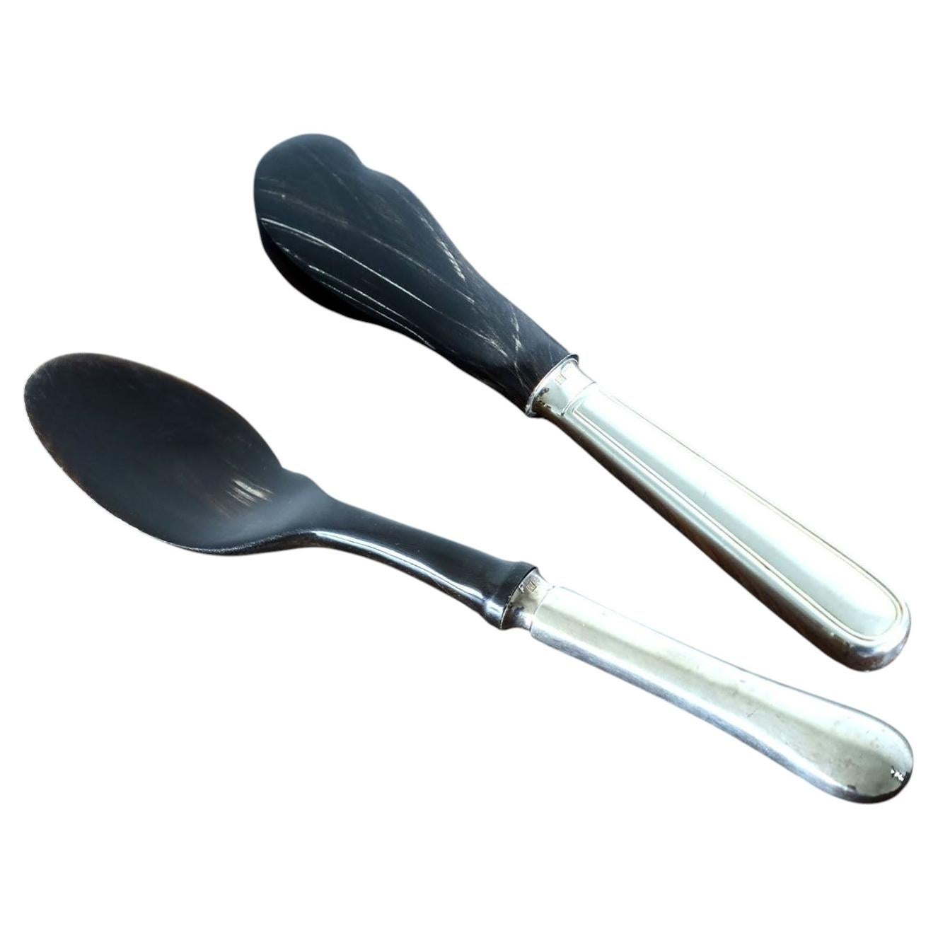 Christofle Set of Caviar Spoon and Spreader