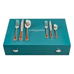 Christofle - Set of Talisman Flatware Plated Silver Chinese Lacquer - 72 Pieces