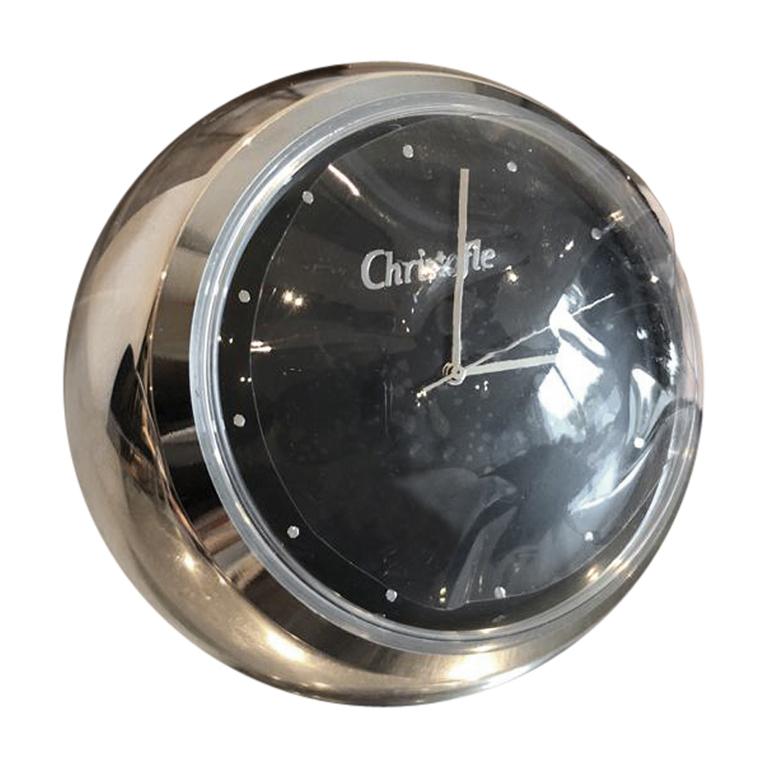 Christofle Silver Boulle Desk Clock 