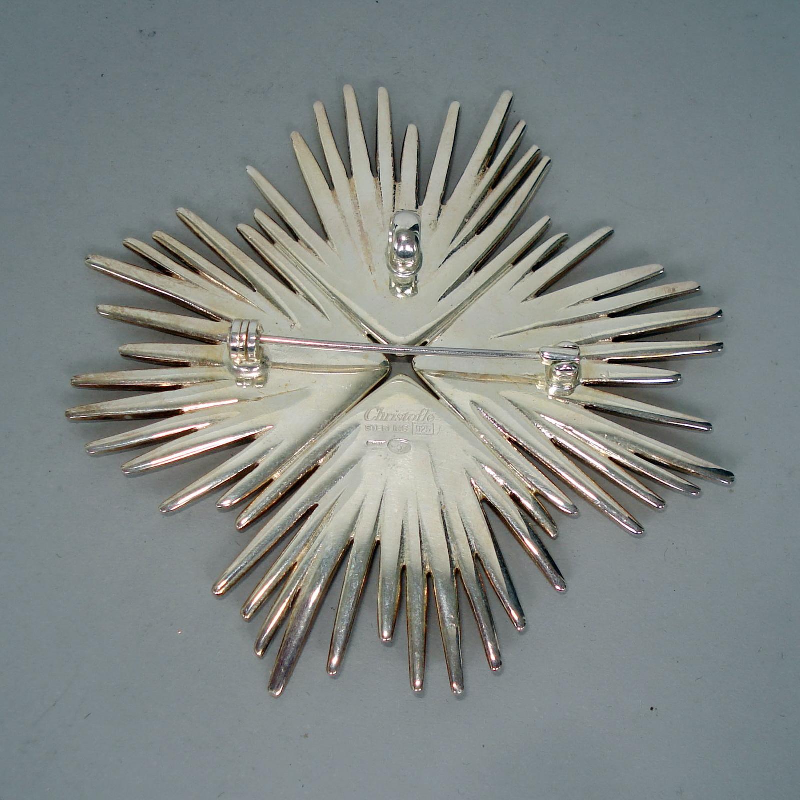 Christofle Silver Brooch Pendant Palmaceae Serie, Designed by Michele Oka Doner For Sale 1