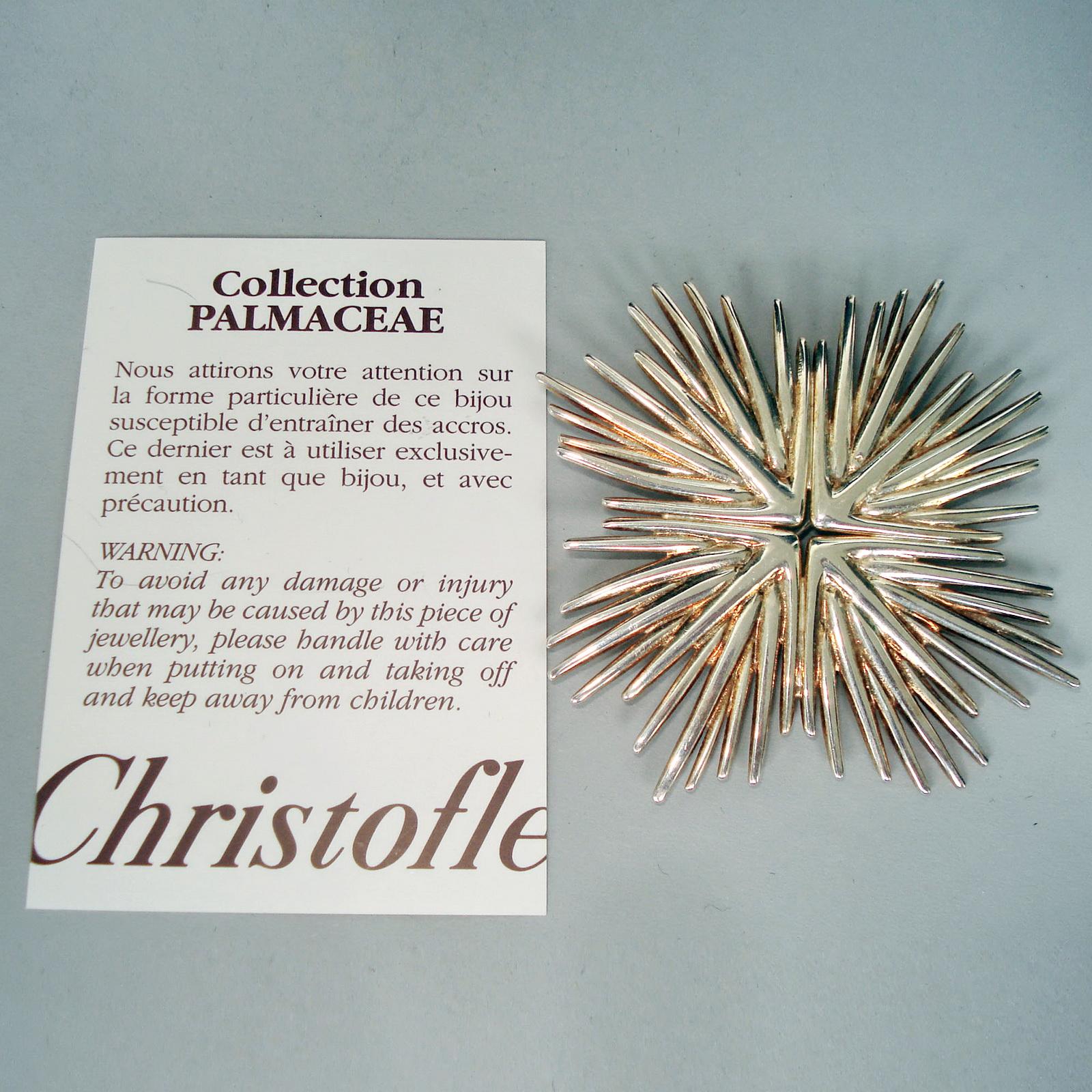 Christofle Silver Brooch Pendant Palmaceae Serie, Designed by Michele Oka Doner For Sale 3