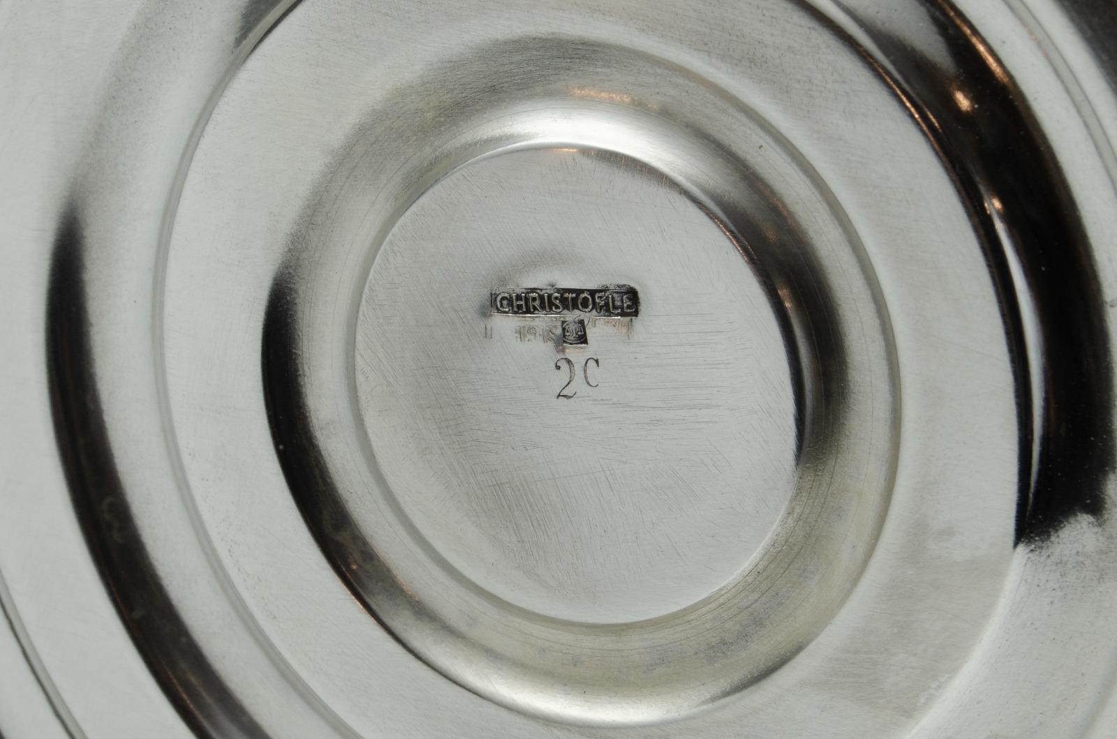 Cubitera de champán de metal plateado Christofle de los años 60 Hecho a mano en venta