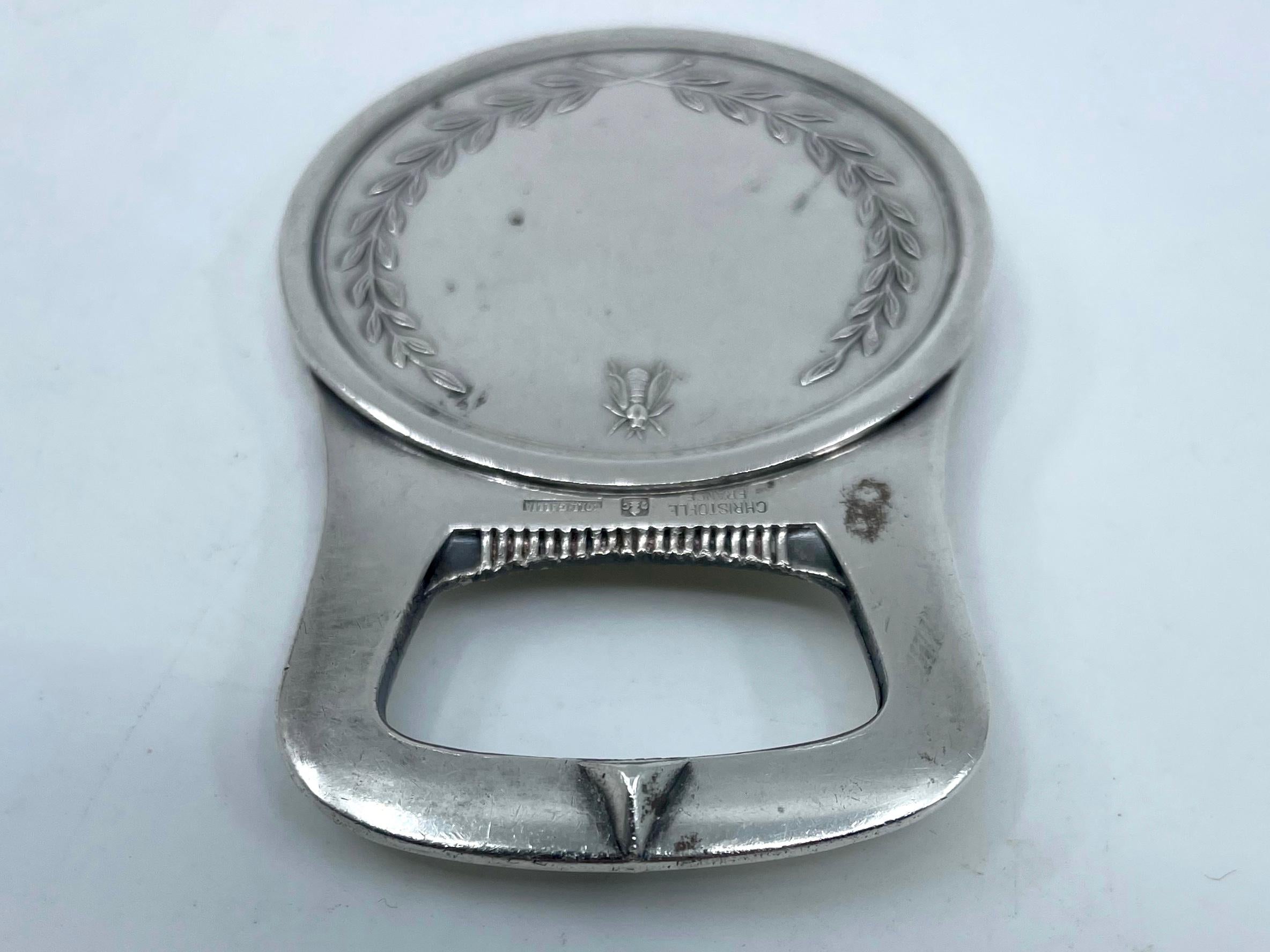 Napoleonischer Flaschenöffner aus Silber von Christofle im Zustand „Gut“ im Angebot in New York, NY