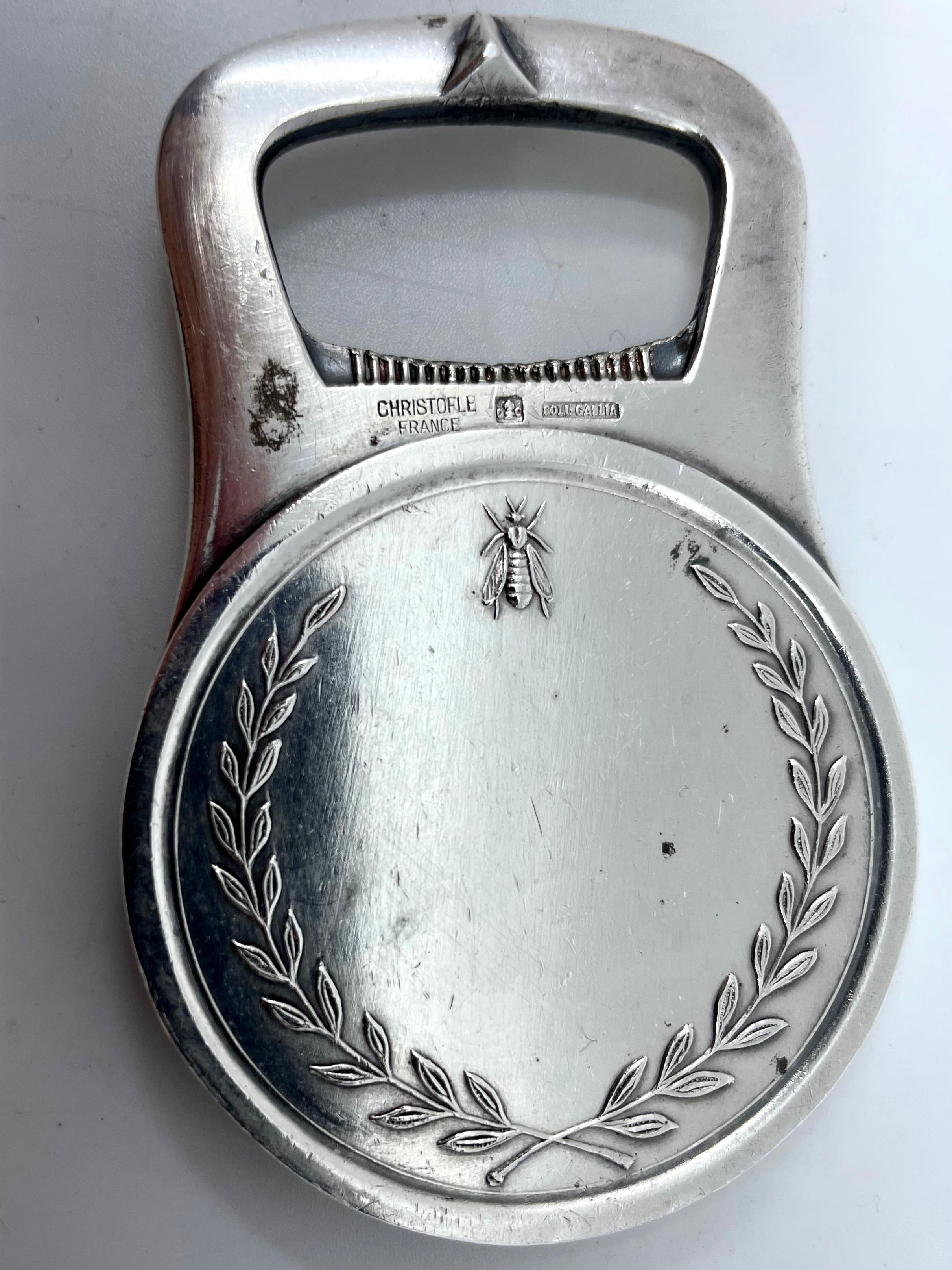 Napoleonischer Flaschenöffner aus Silber von Christofle (19. Jahrhundert) im Angebot