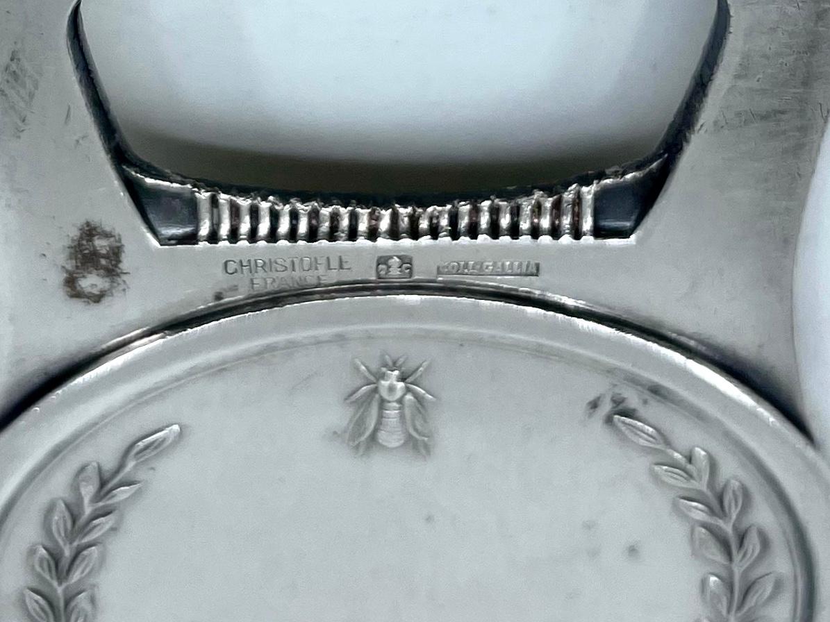 Napoleonischer Flaschenöffner aus Silber von Christofle im Angebot 1