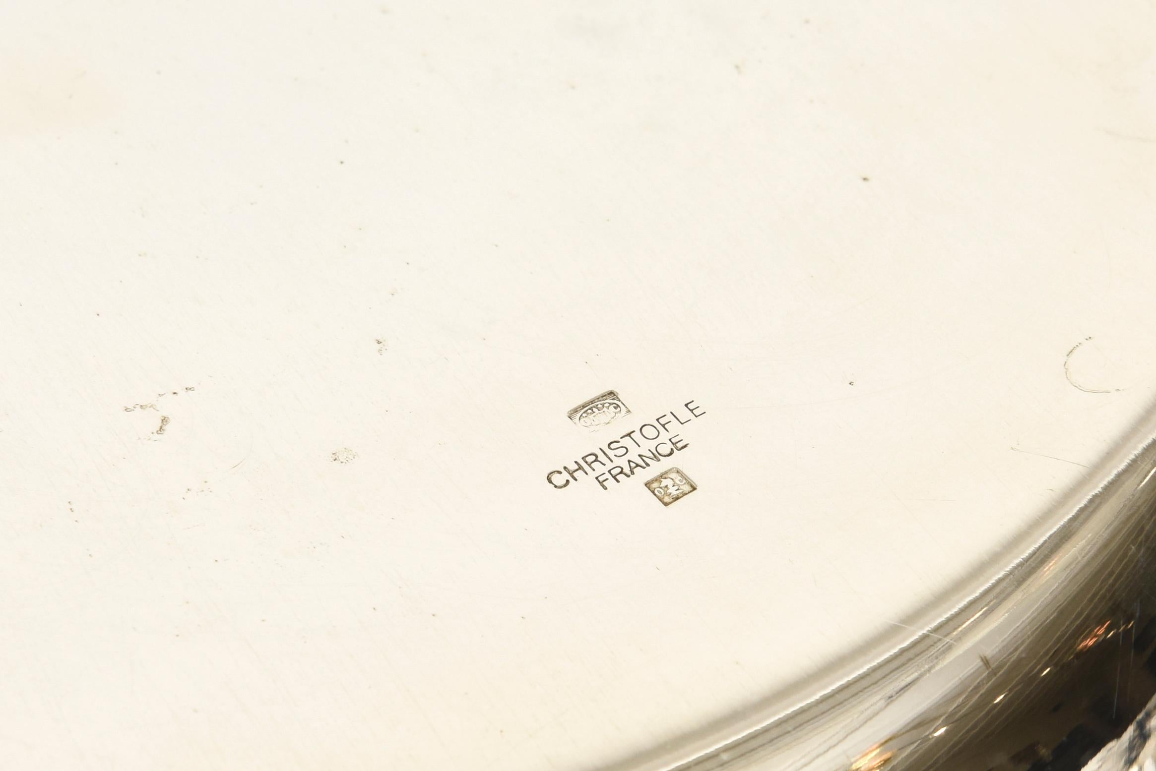 Christofle K&T Silver-Plate 3 Tier Cantilever Box Desk Accessory or Barware For Sale 5
