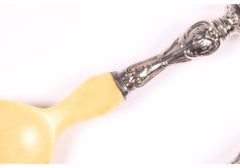 Christofle Silver Plate And Bone Salad Servers