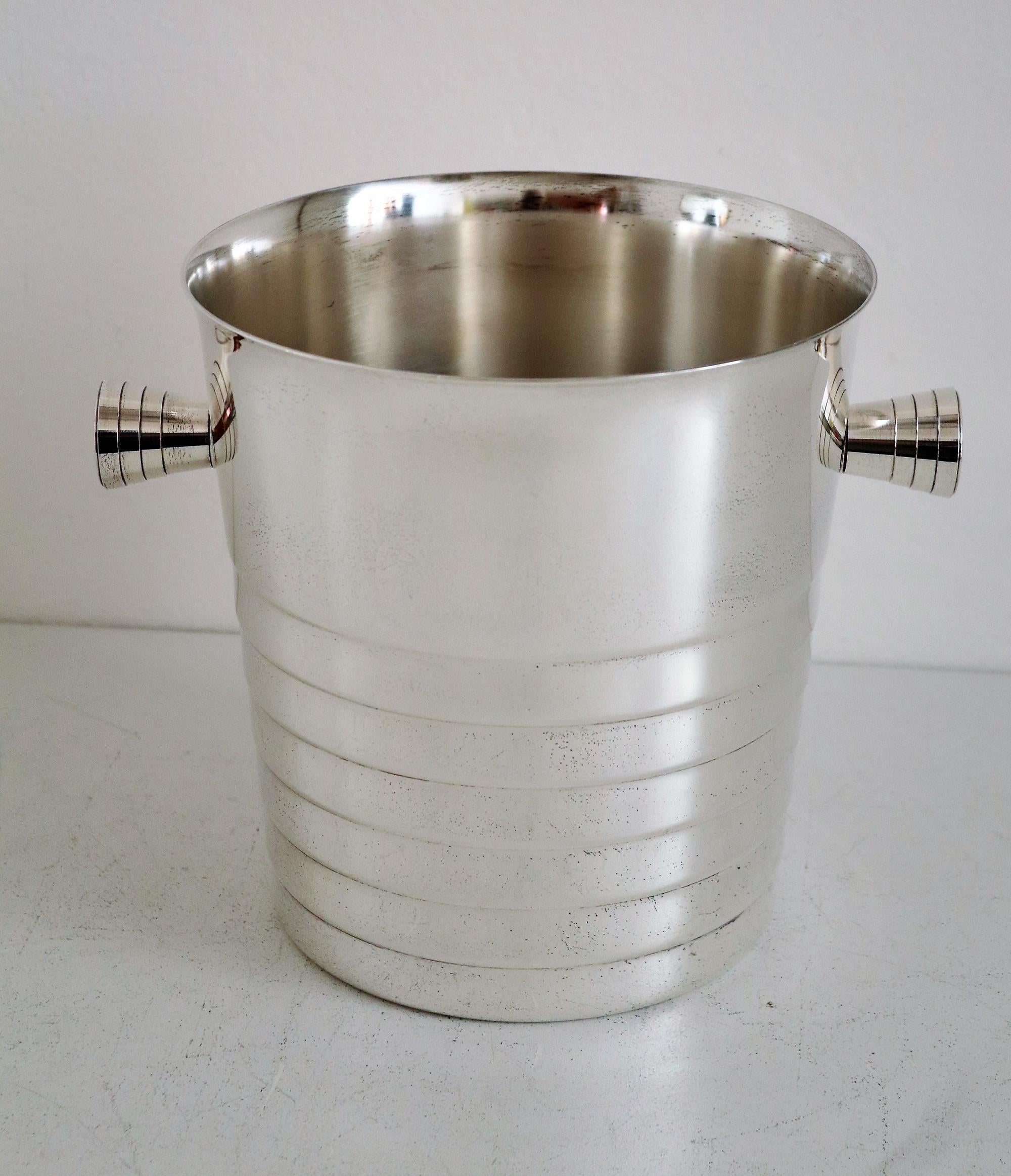 Christofle Silver Plate Champagne Ice Bucket Wine Cooler Barware, France, 1980s 6