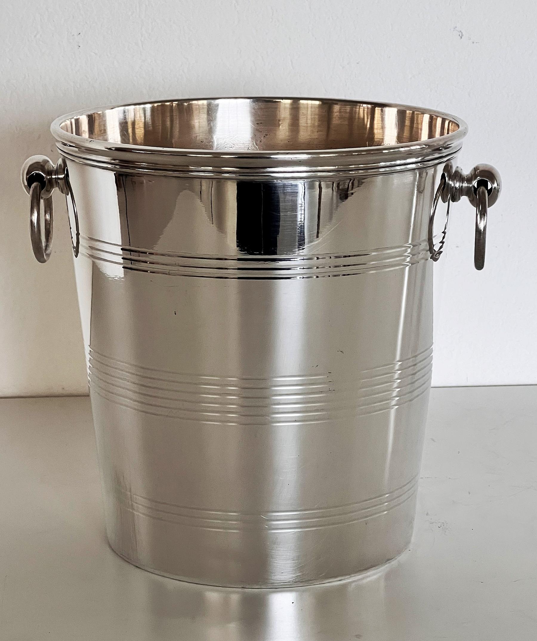 Christofle Silver Plate Champagne Ice Bucket Wine Cooler Barware
