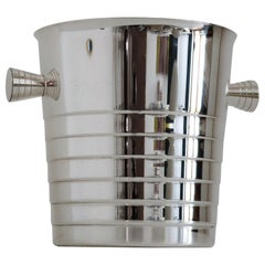 Christofle Silver Plate Champagne Ice Bucket Wine Cooler Barware, France, 1980s