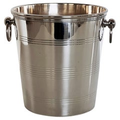 Christofle Silver Plate Champagne Ice Bucket Wine Cooler Barware, France, 1980s