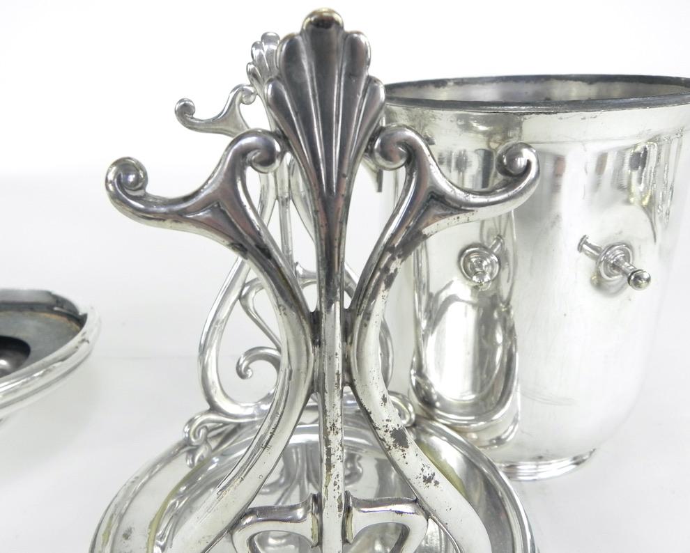 Christofle Champagner-Weinkühler aus Silberblech mit Caddy, um 1935 im Angebot 4