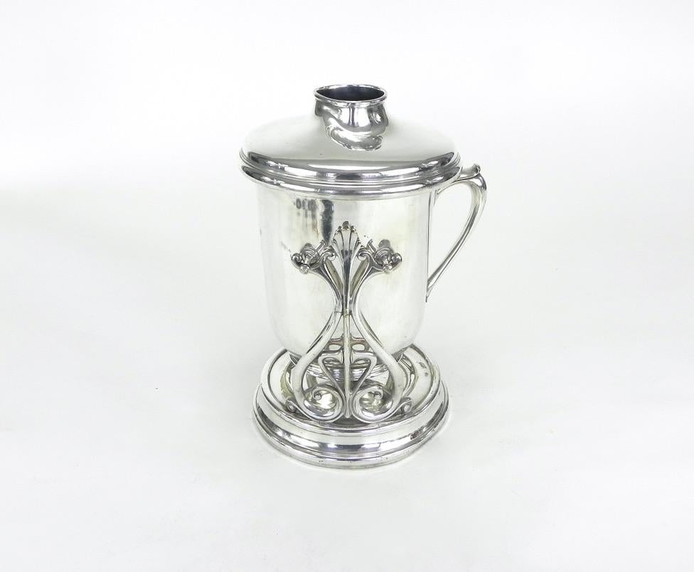 Christofle Silver Plate Champagne Wine Cooler/Pourer with Caddy, circa 1935 For Sale 8